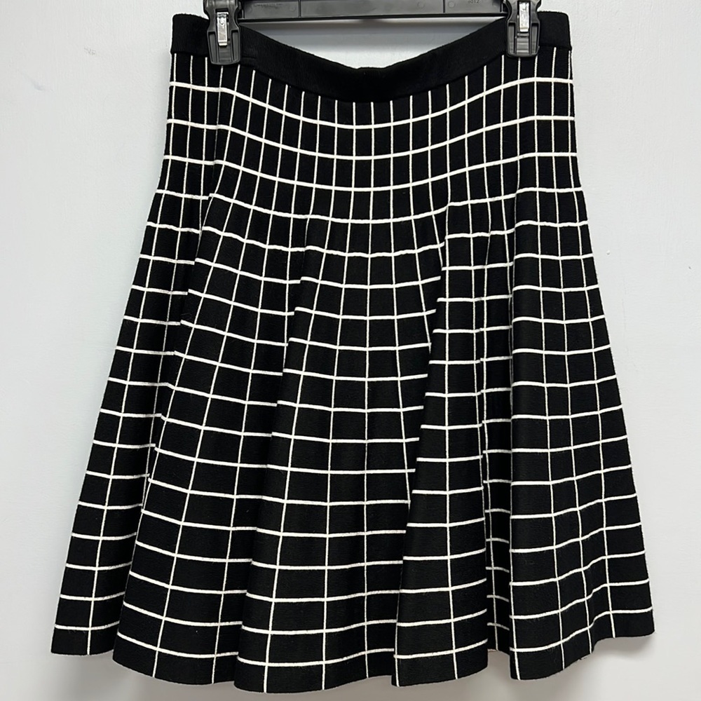 Chelsea & Theodore Reversible Grid Skater Skirt Size Large